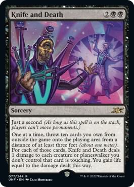Knife and Death card from Unfinity