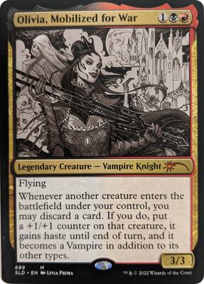 Olivia, Mobilized for War (Sketch Showcase) card from Secret Lair Drop Series