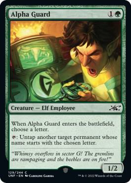 Alpha Guard card from Unfinity