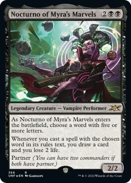 Nocturno of Myra's Marvels (Galaxy Foil) card from Unfinity