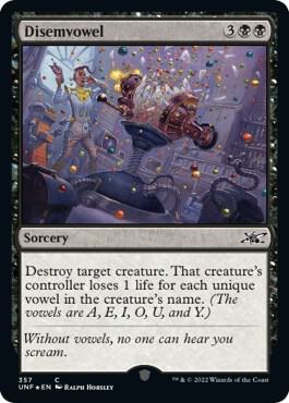 Disemvowel (Galaxy Foil) card from Unfinity