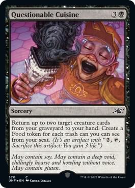 Questionable Cuisine (Galaxy Foil) card from Unfinity