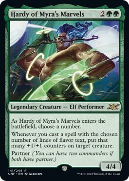 Hardy of Myra's Marvels card from Unfinity