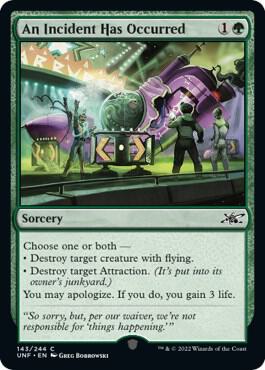 An Incident Has Occurred card from Unfinity