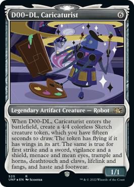 D00-DL, Caricaturist (Showcase) (Galaxy Foil) card from Unfinity
