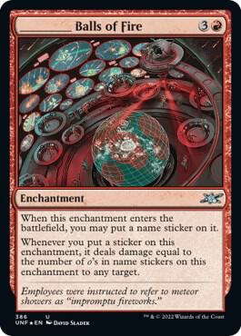 _____ Balls of Fire (Galaxy Foil) card from Unfinity