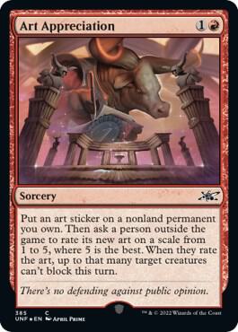 Art Appreciation (Galaxy Foil) card from Unfinity