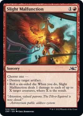 Slight Malfunction card from Unfinity
