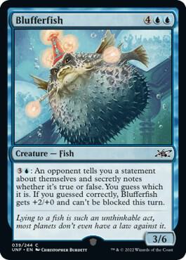 Blufferfish card from Unfinity