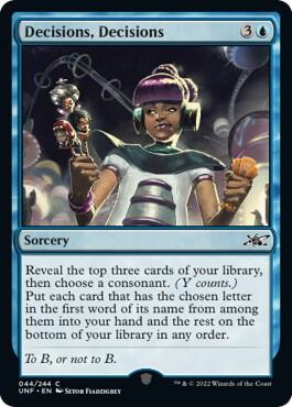 Decisions, Decisions card from Unfinity