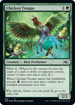 Chicken Troupe (Galaxy Foil) card from Unfinity