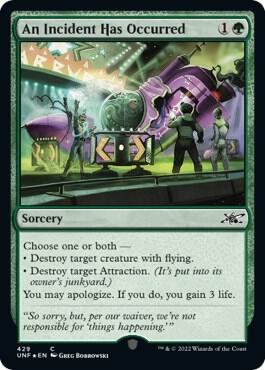 An Incident Has Occurred (Galaxy Foil) card from Unfinity