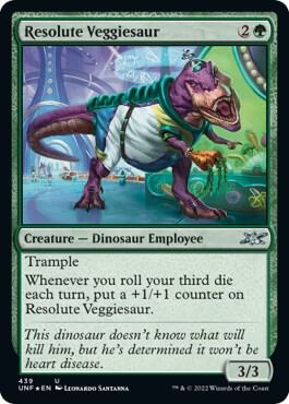 Resolute Veggiesaur (Galaxy Foil) card from Unfinity