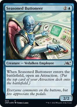 Seasoned Buttoneer (Galaxy Foil) card from Unfinity