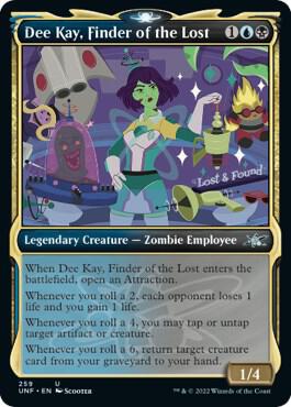 Dee Kay, Finder of the Lost (Showcase) card from Unfinity