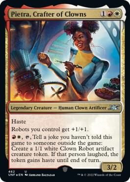 Pietra, Crafter of Clowns (Galaxy Foil) card from Unfinity