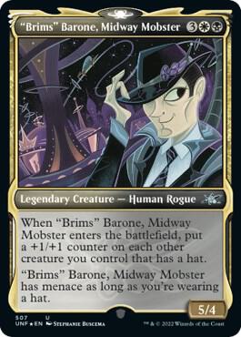 "Brims" Barone, Midway Mobster (Showcase) (Galaxy Foil) card from Unfinity