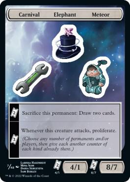 Carnival Elephant Meteor card from Unfinity