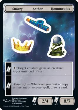 Snazzy Aether Homunculus card from Unfinity