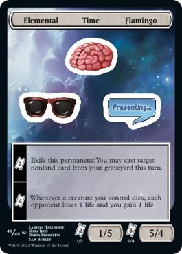 Elemental Time Flamingo card from Unfinity