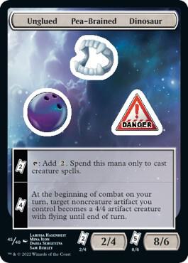 Unglued Pea-Brained Dinosaur card from Unfinity
