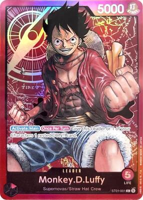 Monkey.D.Luffy (001) card from Starter Deck 1: Straw Hat Crew