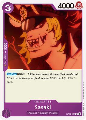 Sasaki card from Starter Deck 4: Animal Kingdom Pirates