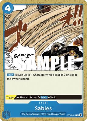 Sables card from Starter Deck 3: The Seven Warlords of The Sea