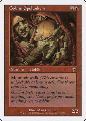 Goblin Spelunkers card from 7th Edition