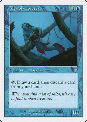 Merfolk Looter card from 7th Edition
