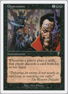 Oppression card from 7th Edition