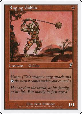 Raging Goblin card from 7th Edition