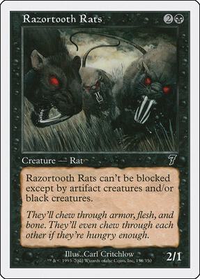 Razortooth Rats card from 7th Edition