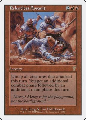 Relentless Assault card from 7th Edition
