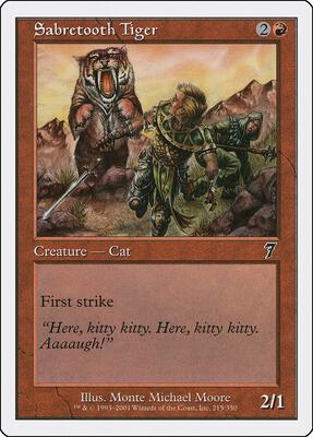 Sabretooth Tiger card from 7th Edition