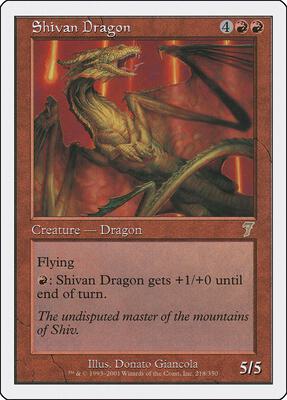 Shivan Dragon card from 7th Edition