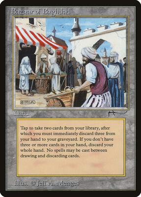 Bazaar of Baghdad card from Arabian Nights