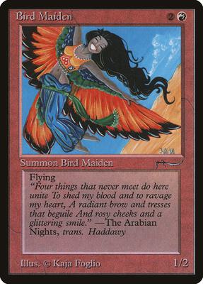 Bird Maiden card from Arabian Nights