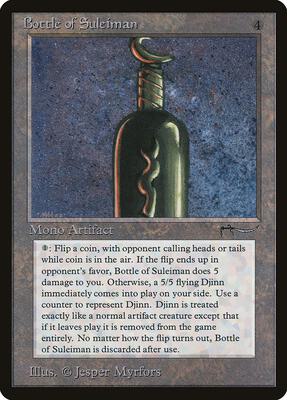 Bottle of Suleiman card from Arabian Nights