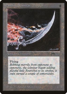 Dancing Scimitar card from Arabian Nights