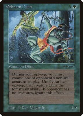 Erhnam Djinn card from Arabian Nights