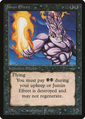 Junun Efreet card from Arabian Nights