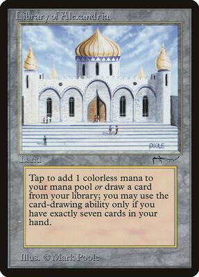Library of Alexandria card from Arabian Nights