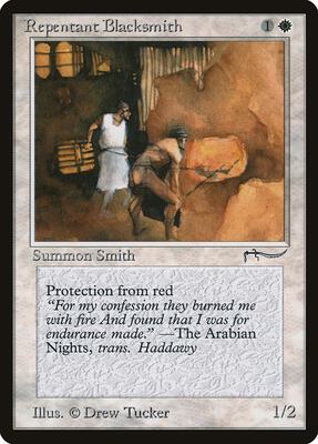 Repentant Blacksmith card from Arabian Nights