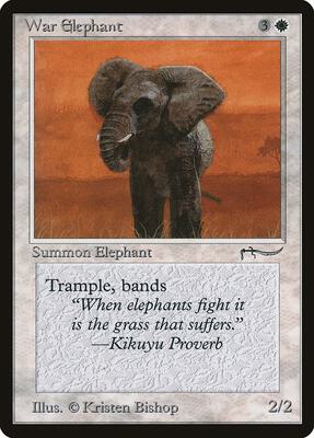 War Elephant card from Arabian Nights