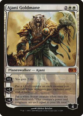 Ajani Goldmane card from Magic 2010 (M10)