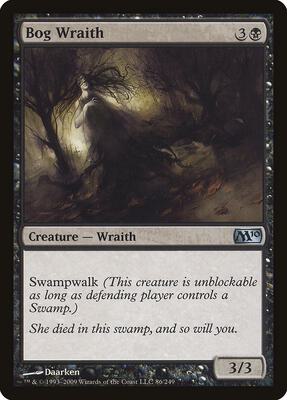 Bog Wraith card from Magic 2010 (M10)
