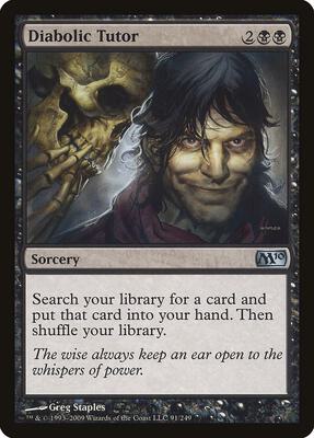 Diabolic Tutor card from Magic 2010 (M10)