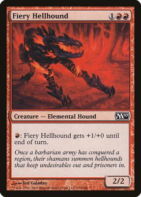 Fiery Hellhound card from Magic 2010 (M10)