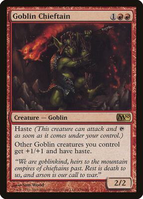 Goblin Chieftain card from Magic 2010 (M10)